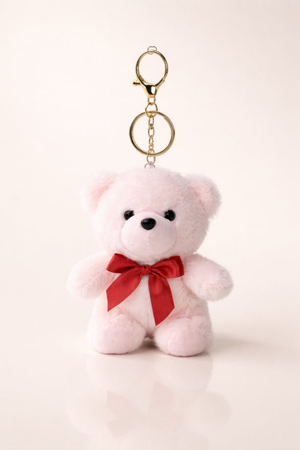 Pink Snowy Love Teddy Charm