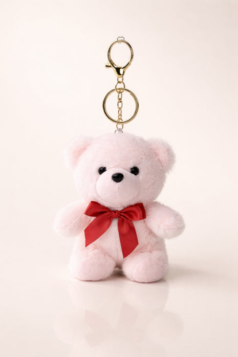 Pink Snowy Love Teddy Charm