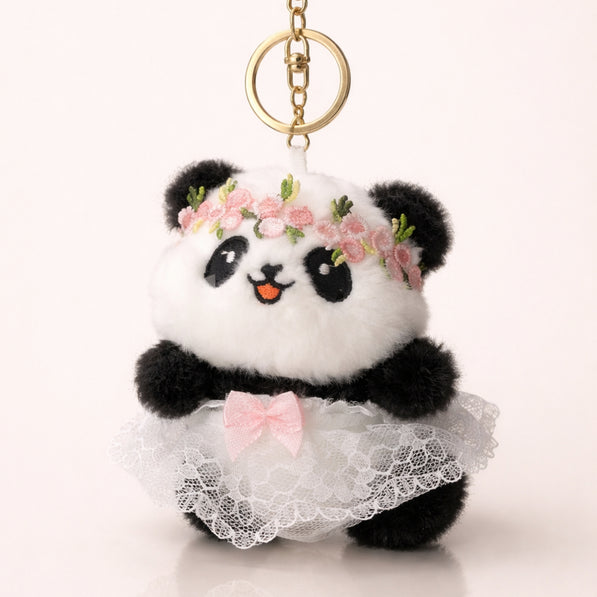 Floral Crown Panda Plush