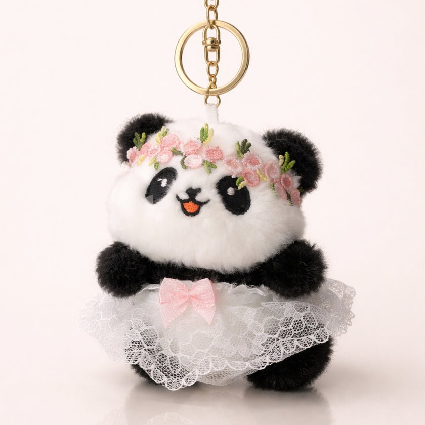 Floral Crown Panda Plush