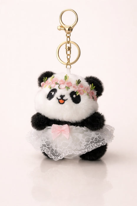 Floral Crown Panda Plush