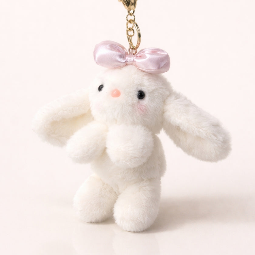 Ivory Bow Bunny Plush