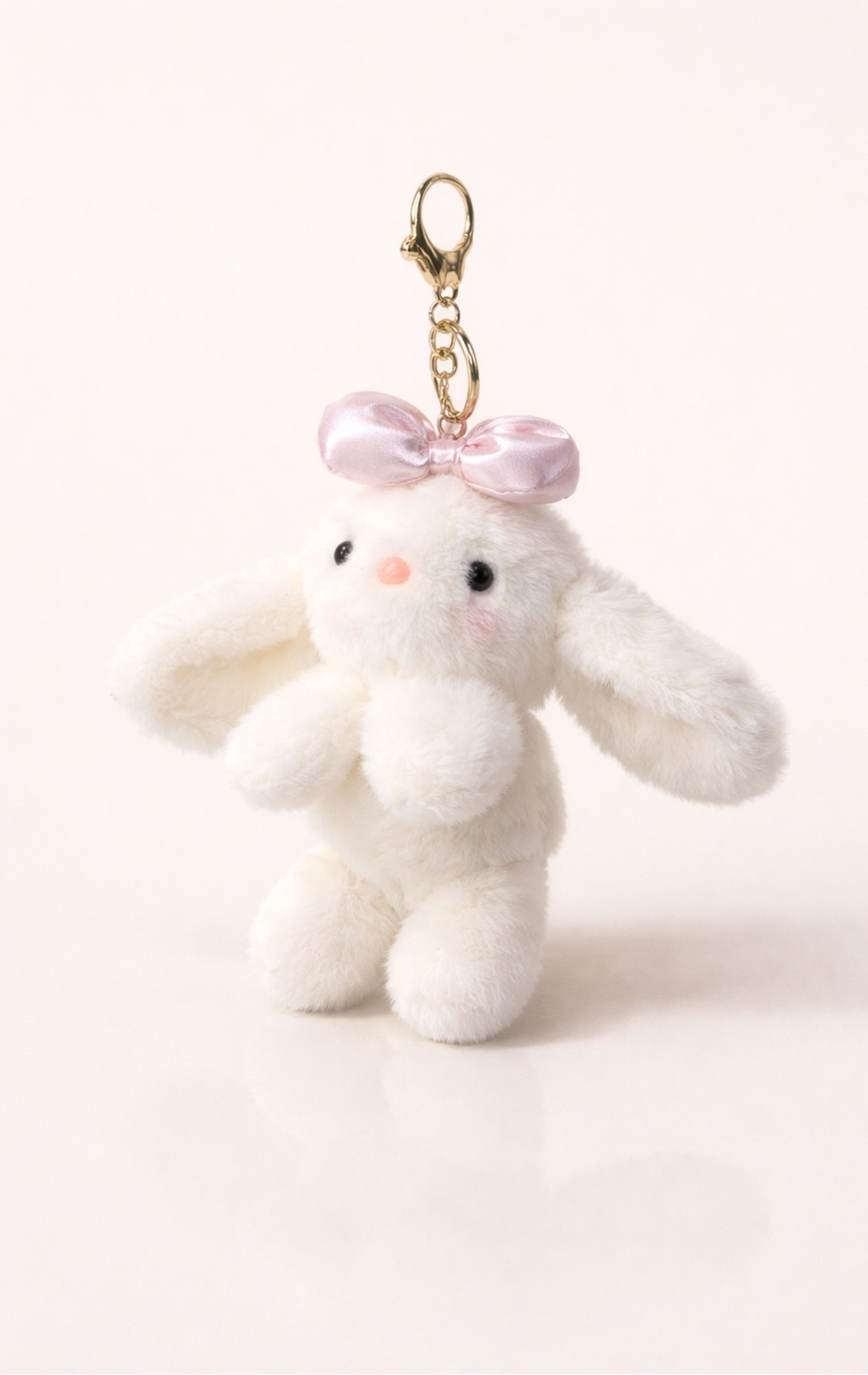 Ivory Bow Bunny Plush