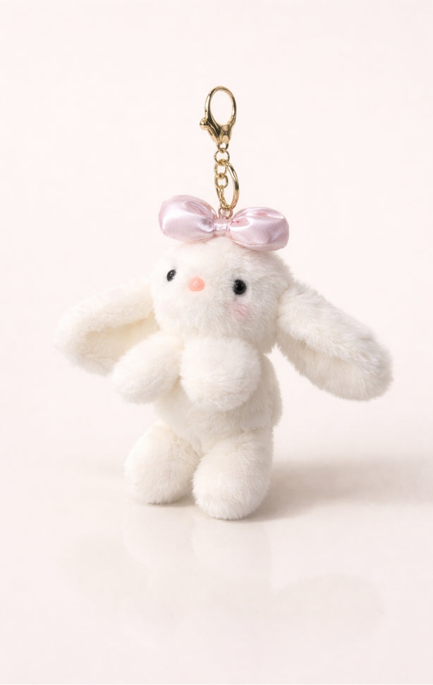 Ivory Bow Bunny Plush