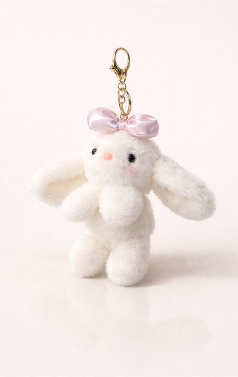 Ivory Bow Bunny Plush