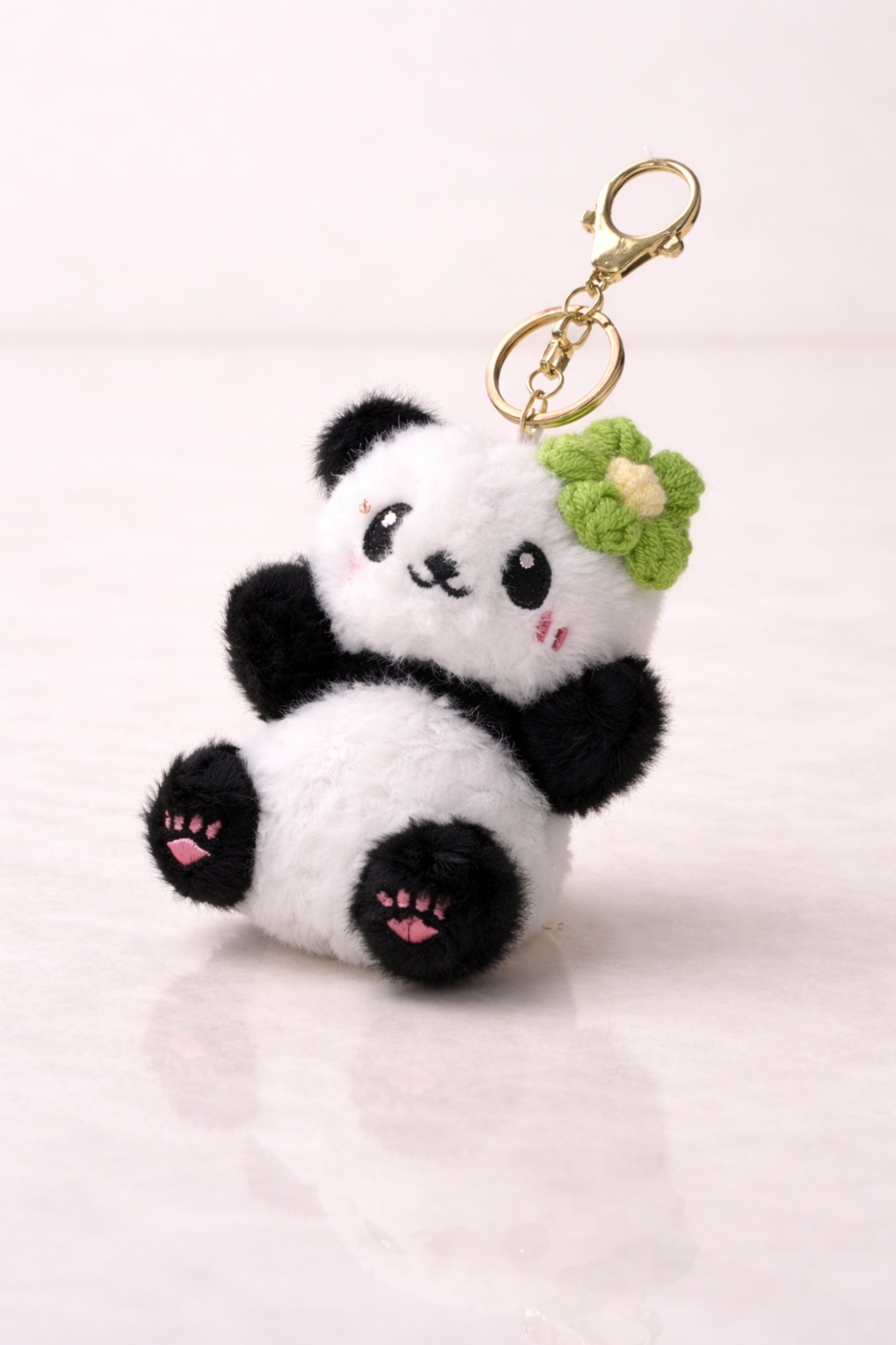Panda Flower Clip Plush