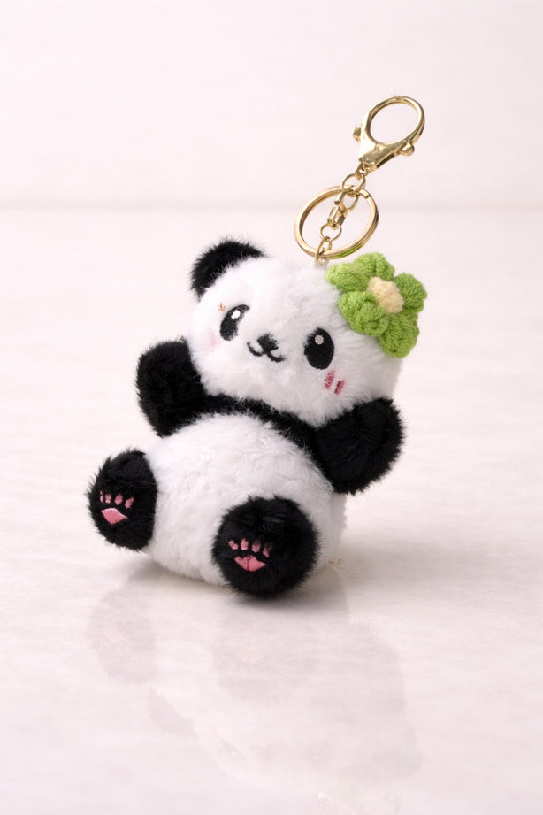 Panda Flower Clip Plush