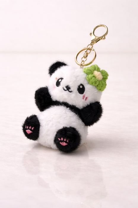 Panda Flower Clip Plush