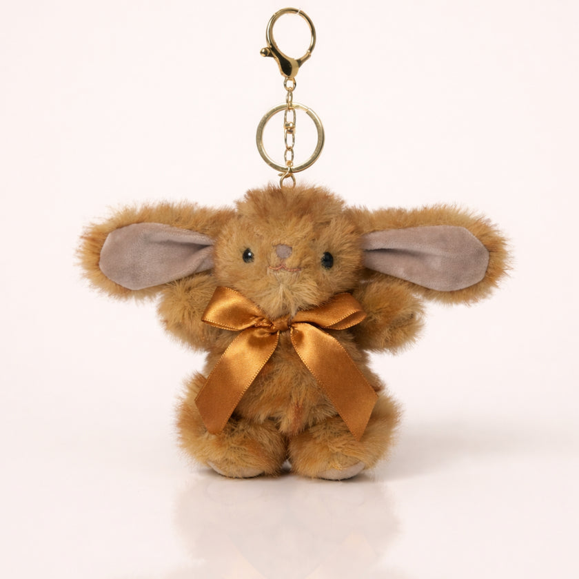 Fluffy Cocoa Brown Bunny Charm