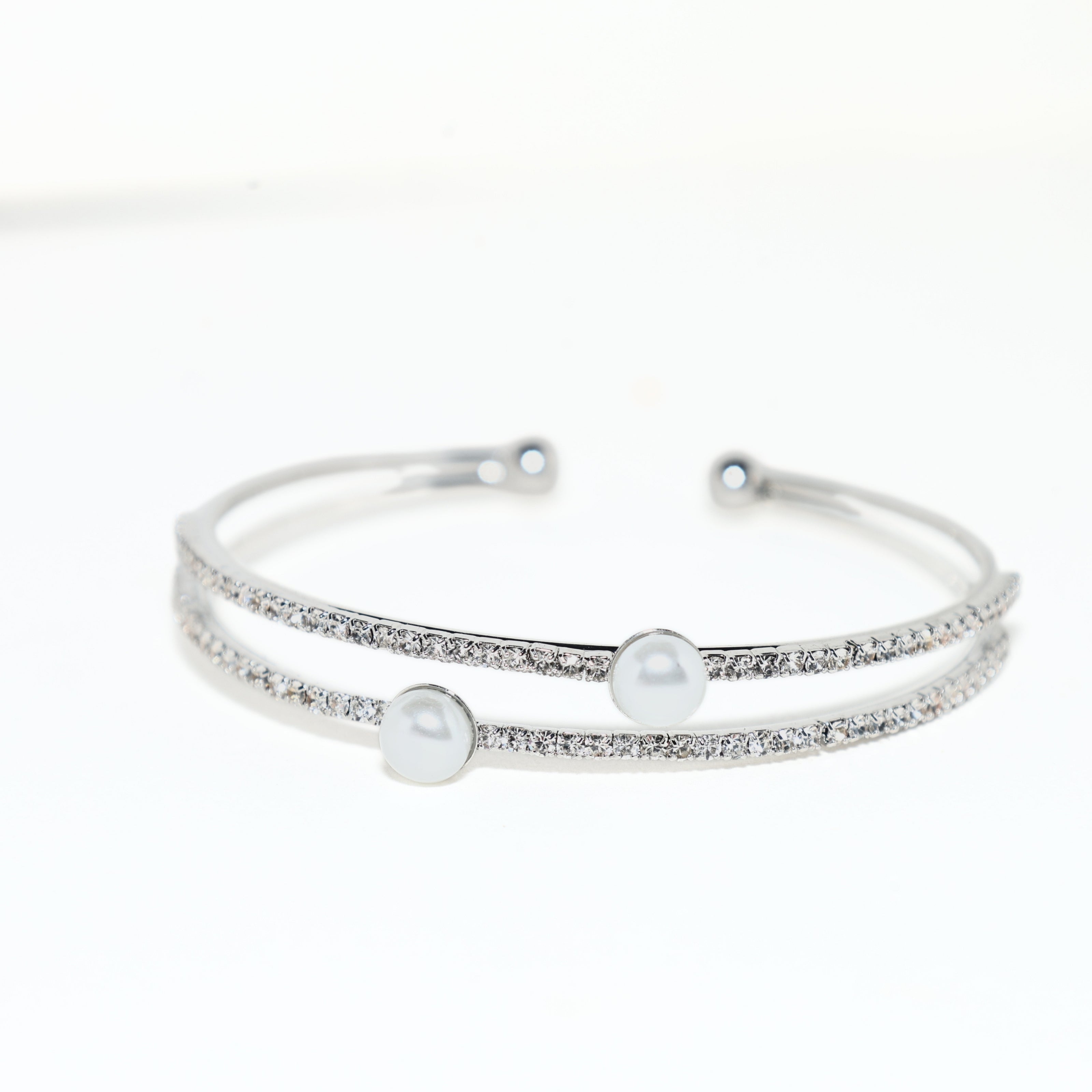 Silver Pearl Bangle