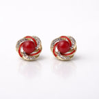 Red Pearl Swirl Stud
