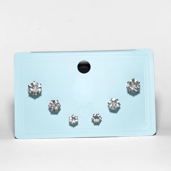 Silver Diamant Stud Set