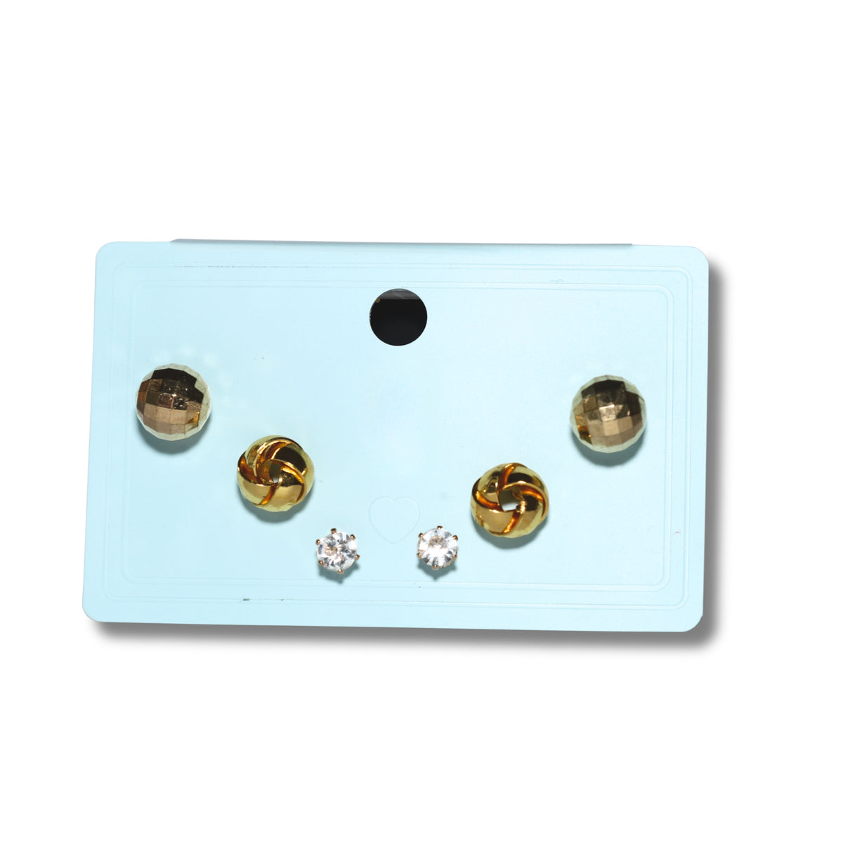Golden Sphere Knot Stud Set