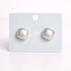 White Pearl Cushion Stud