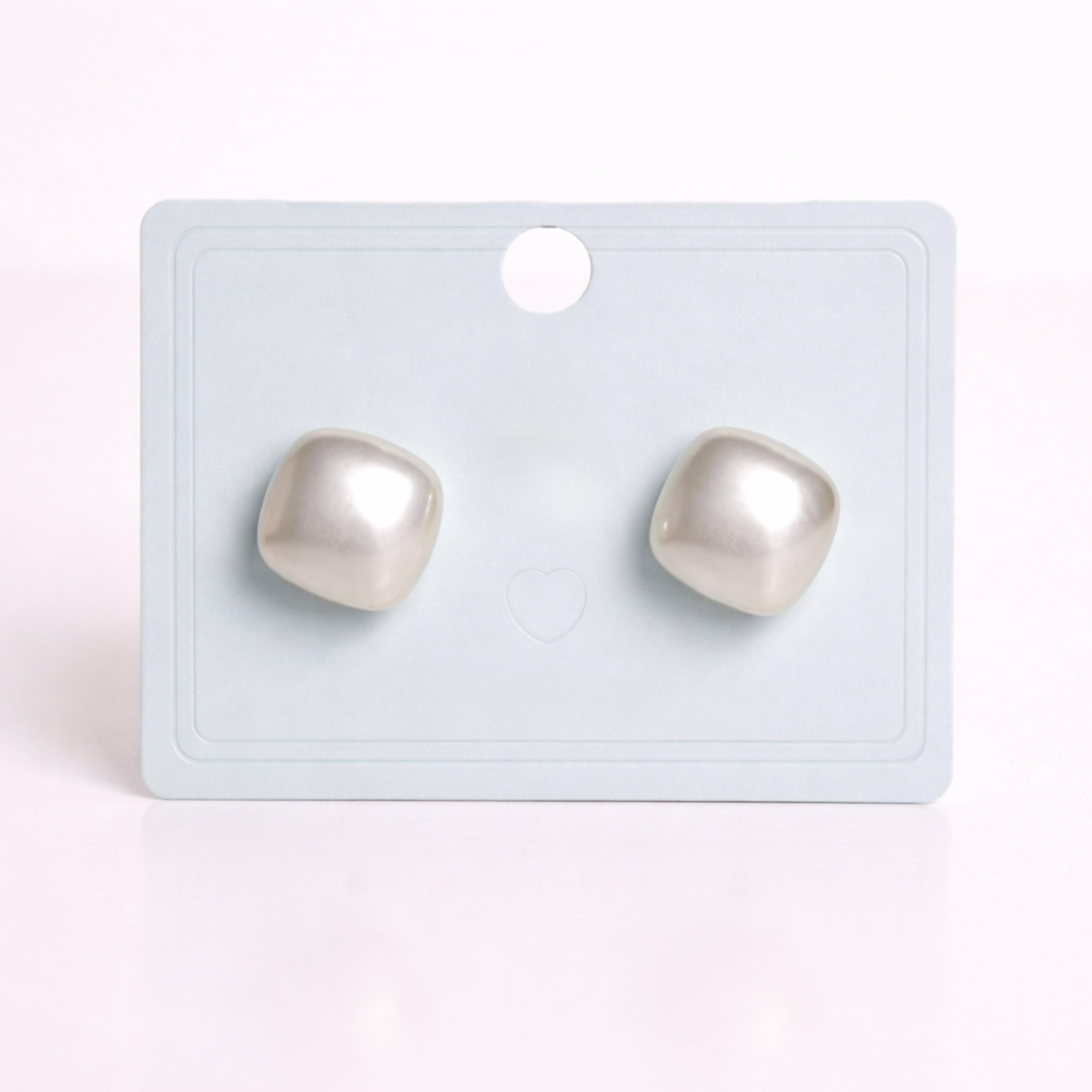 White Pearl Cushion Stud