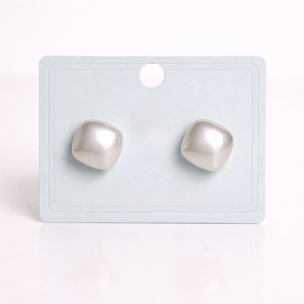 White Pearl Cushion Stud