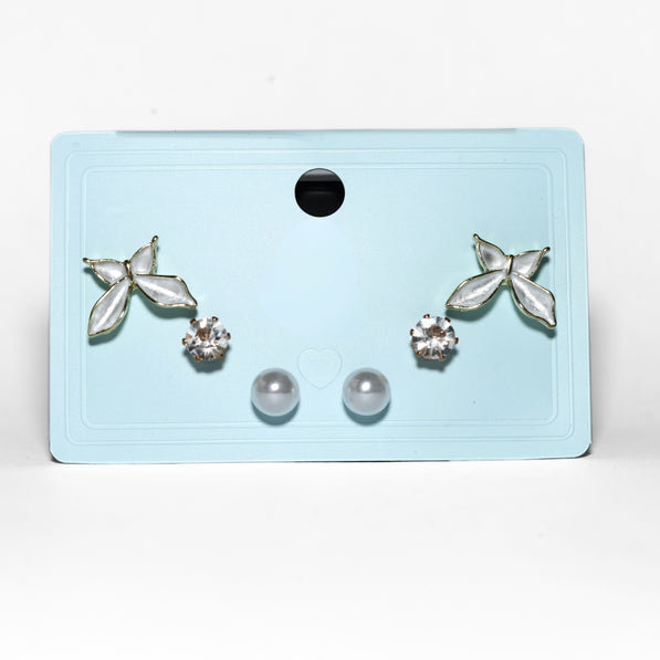Pearl Butterfly Stud Set