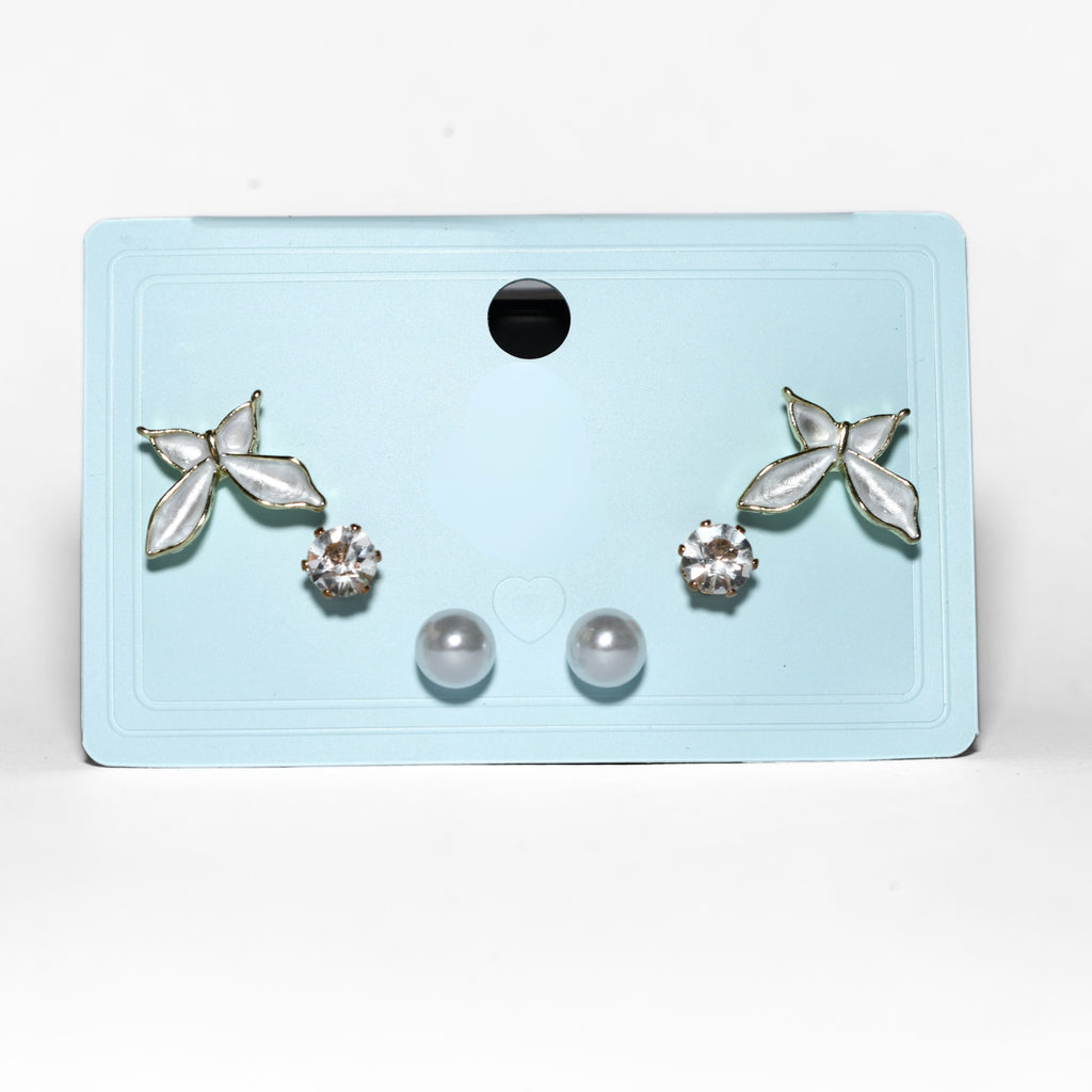 Pearl Butterfly Stud Set