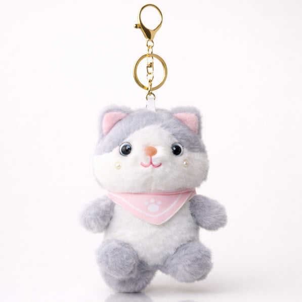 Grey Bandana Cat Plush