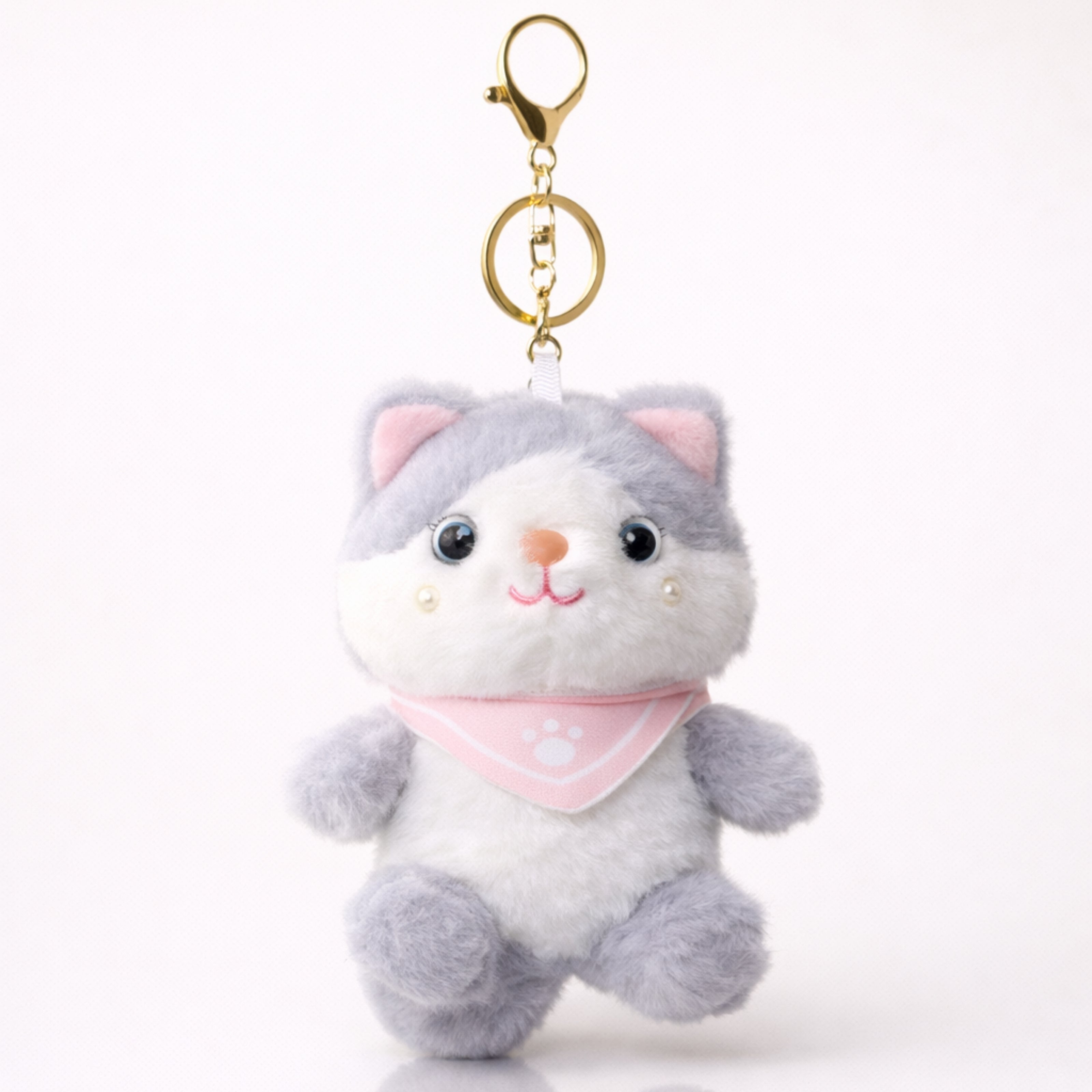 Grey Bandana Cat Plush