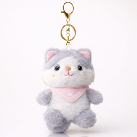 Grey Bandana Cat Plush