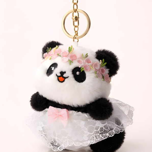 Floral Crown Panda Plush