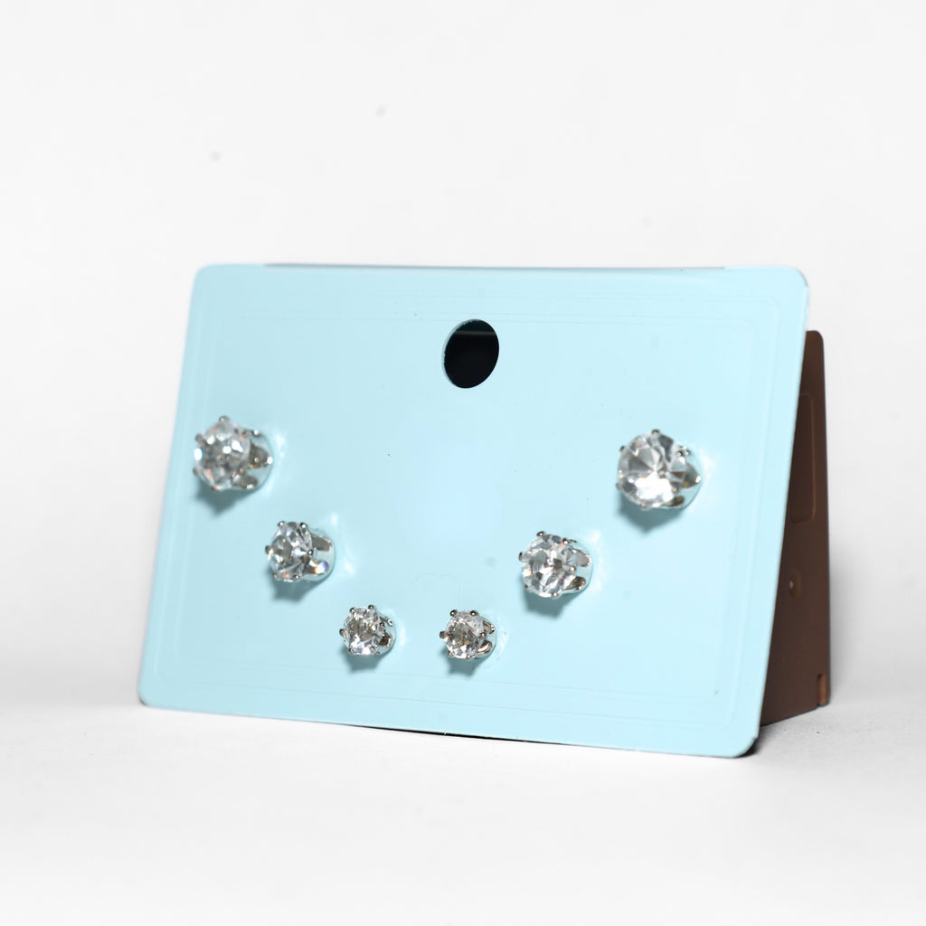 Silver Diamant Stud Set