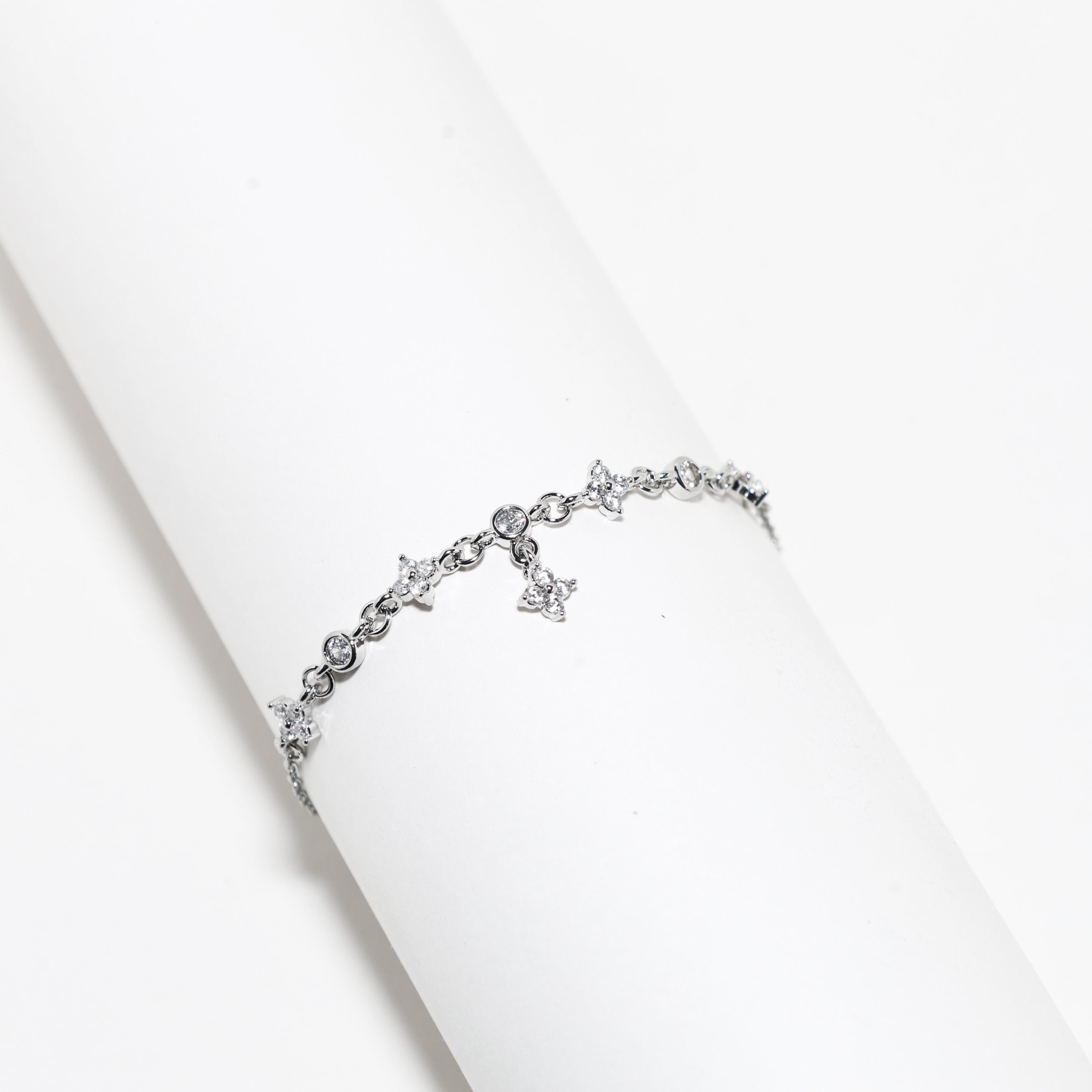 Silver Bloom Sparkle Bracelet