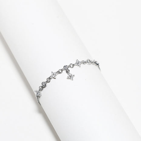 Silver Bloom Sparkle Bracelet