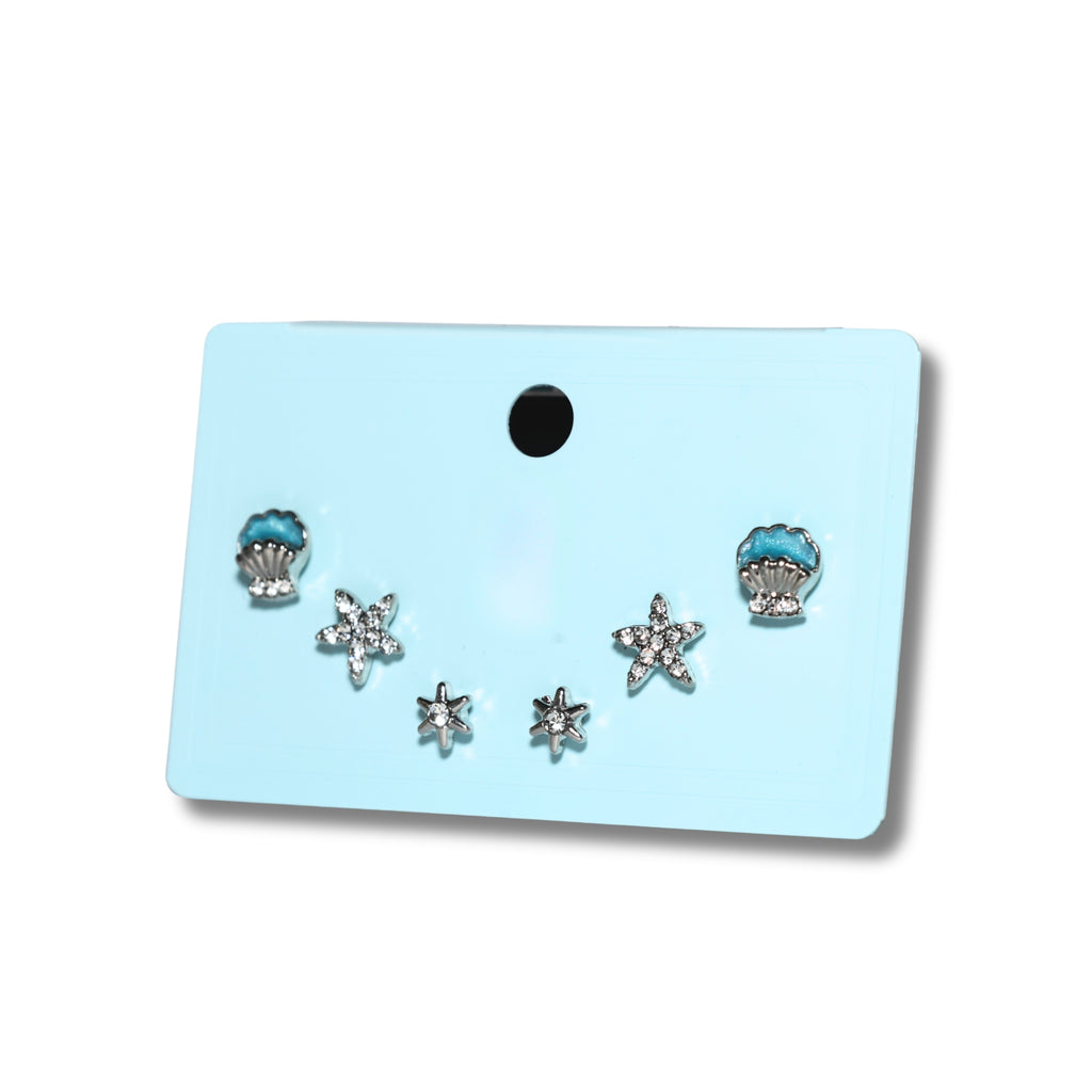 Sea Sparkle Seashell Stud Set