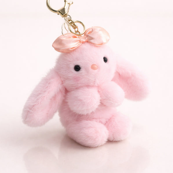 Blush Pink Bow Bunny Plush