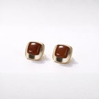 Bronze Block Earrings