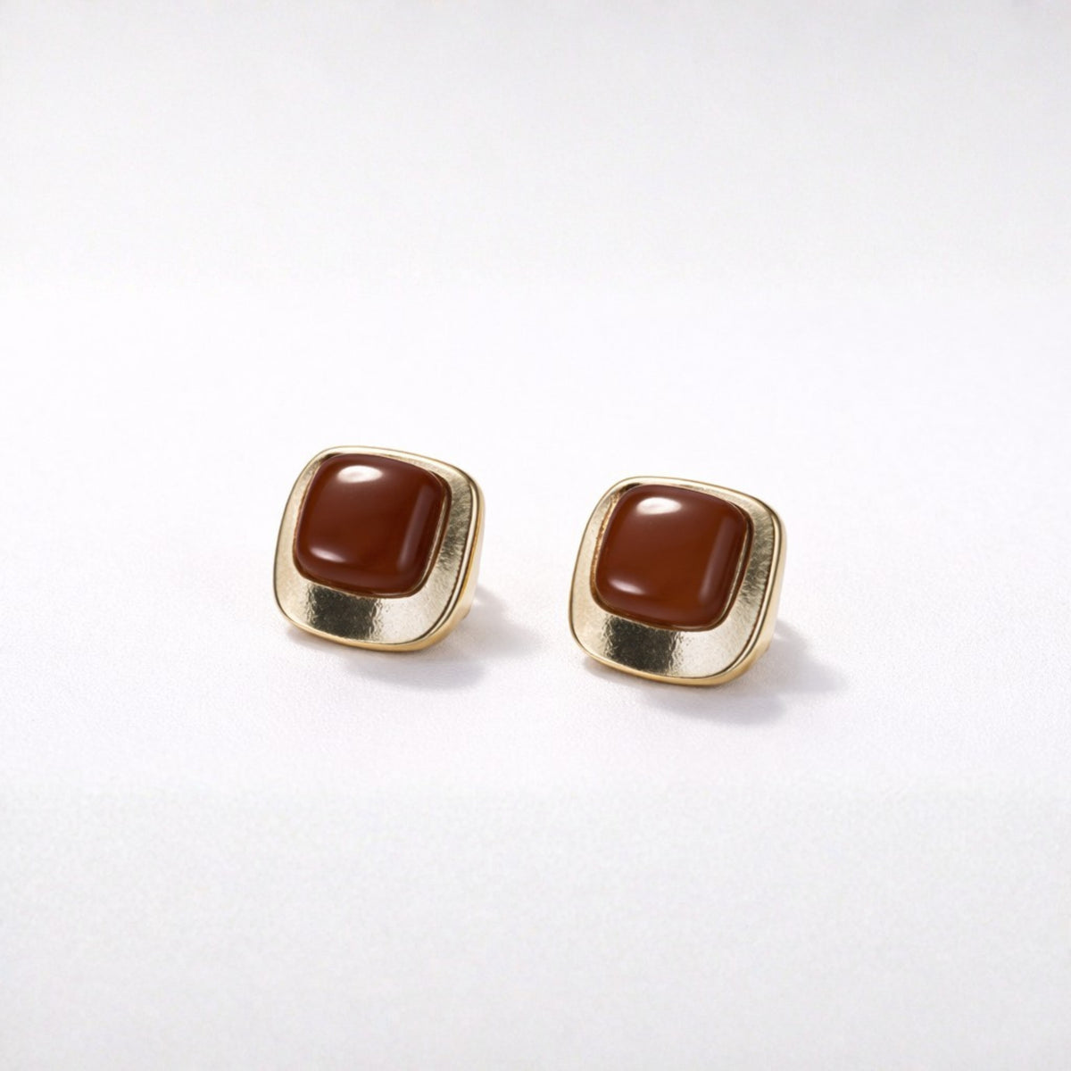Bronze Block Earrings