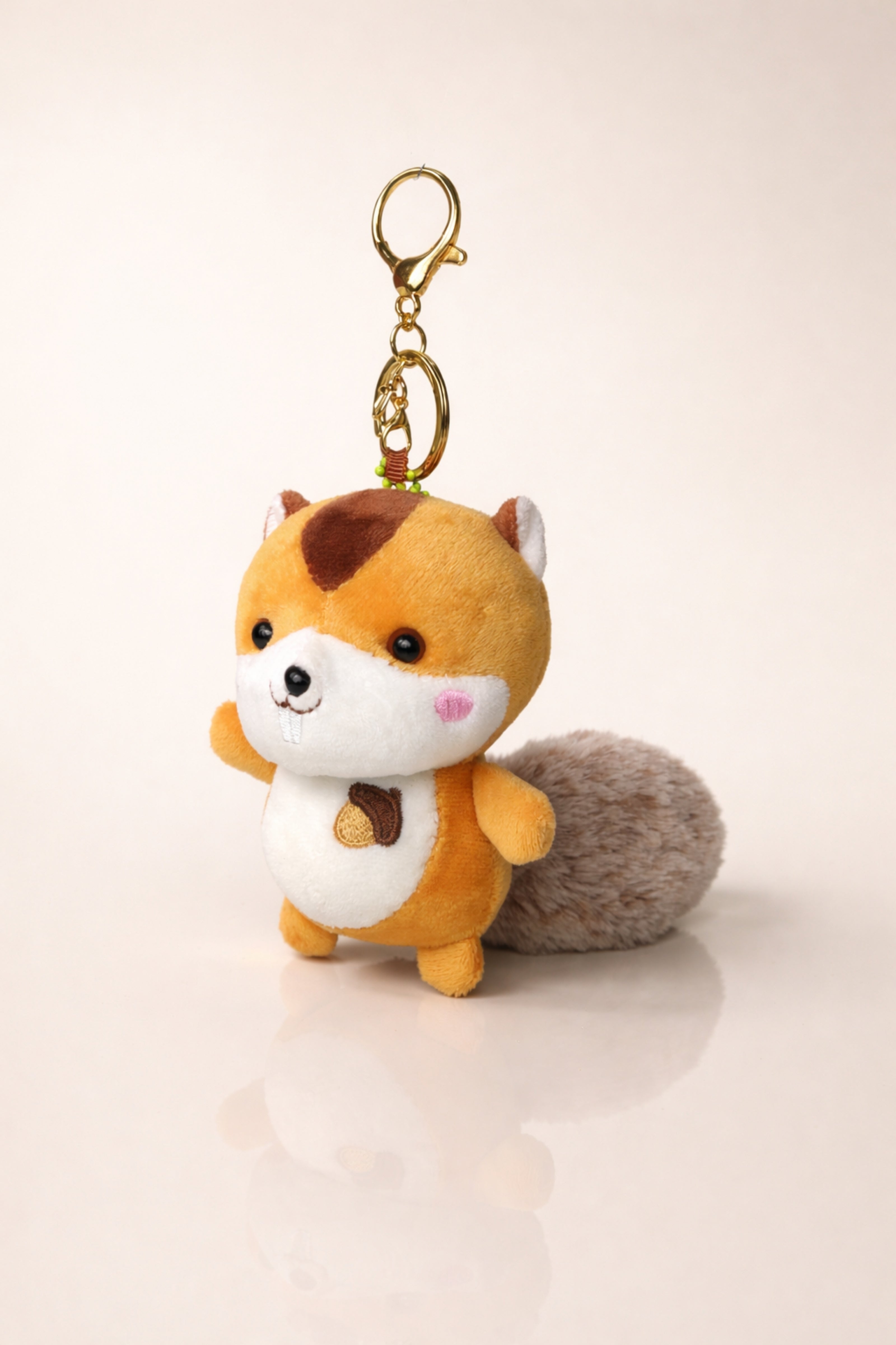 Nutty Golden Squirrel Plush Charm