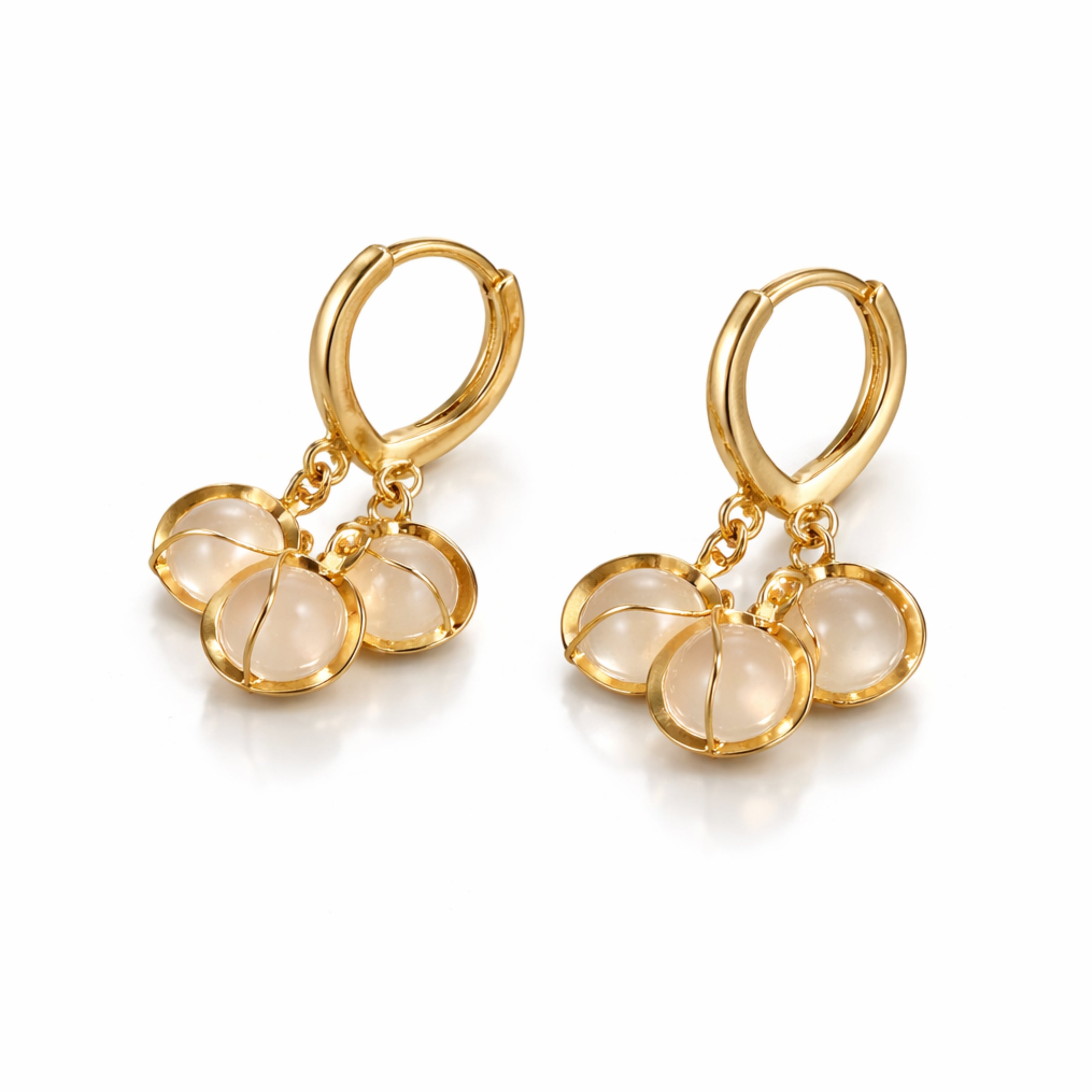 Pearl Drop Huggie Earrings
