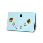 Golden Pearl Charm Stud Set