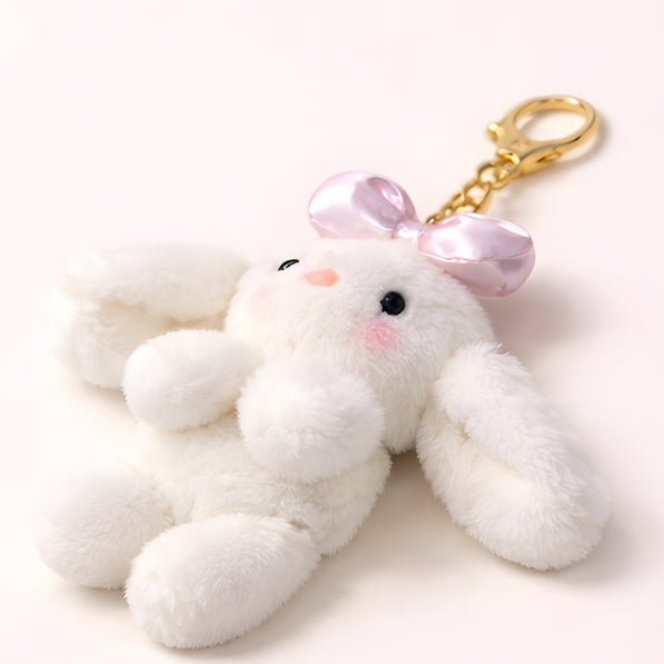 Ivory Bow Bunny Plush