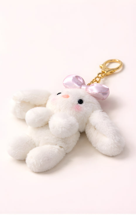 Ivory Bow Bunny Plush