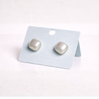 White Pearl Cushion Stud