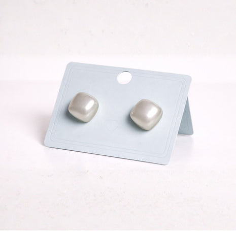 White Pearl Cushion Stud