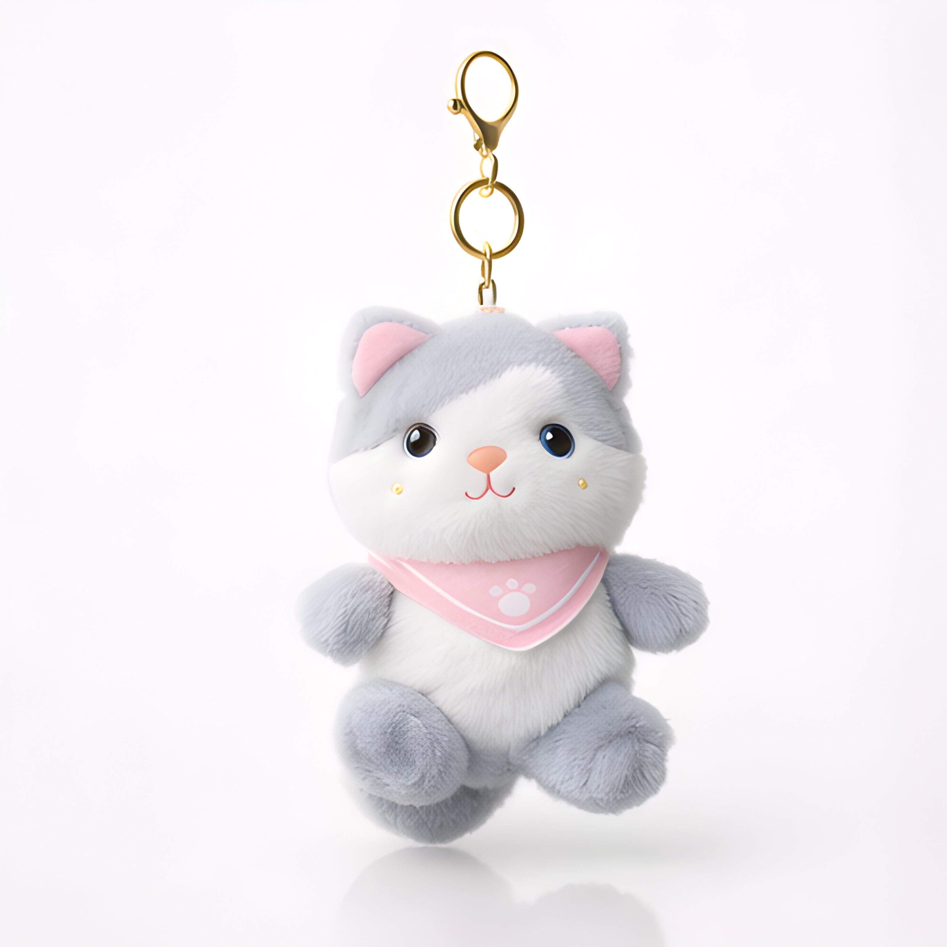 Grey Bandana Cat Plush