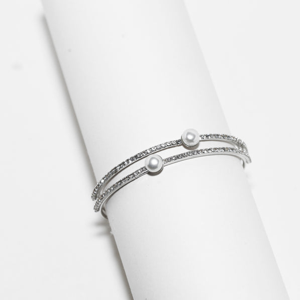 Silver Pearl Bangle