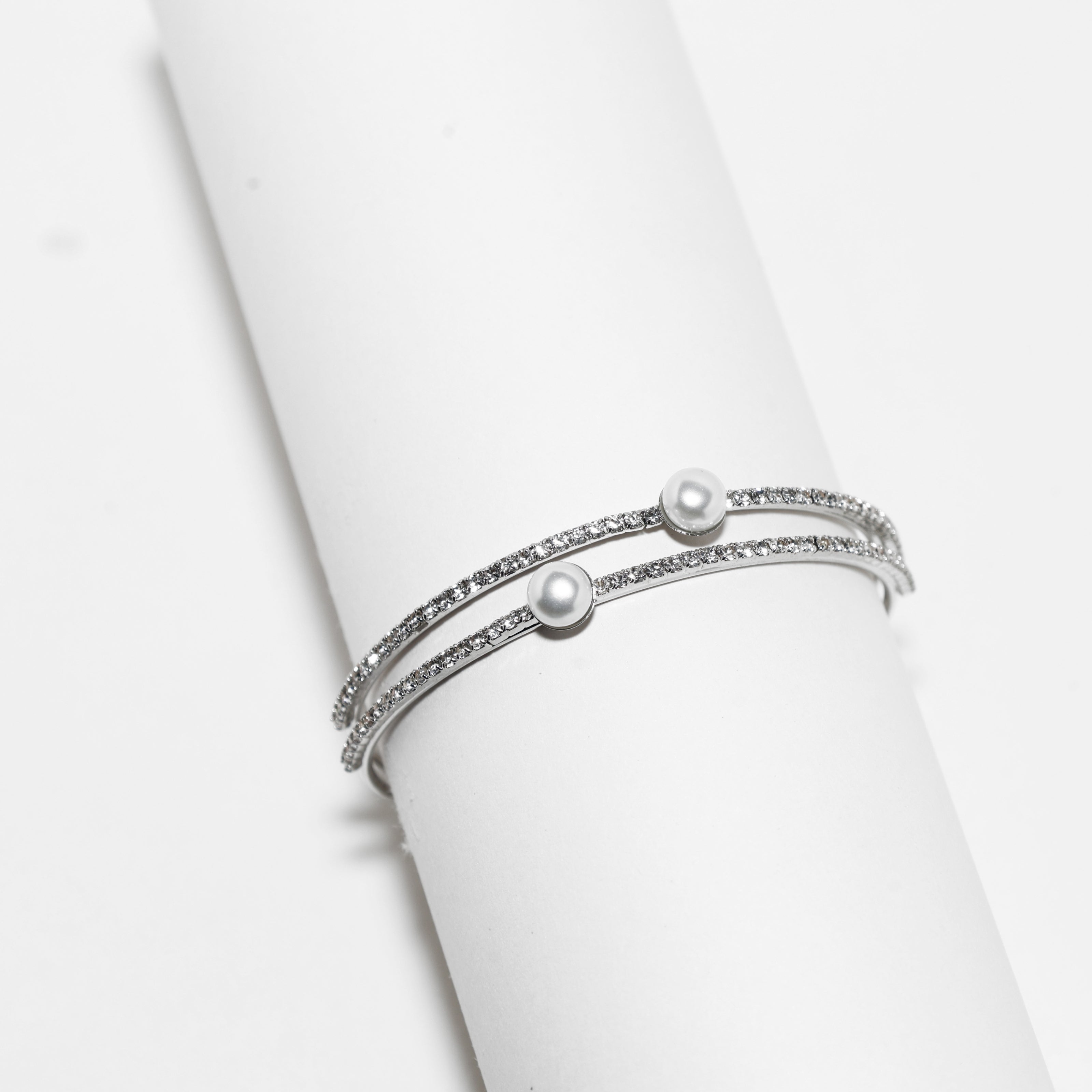 Silver Pearl Bangle