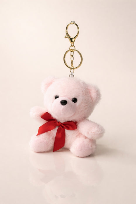 Pink Snowy Love Teddy Charm