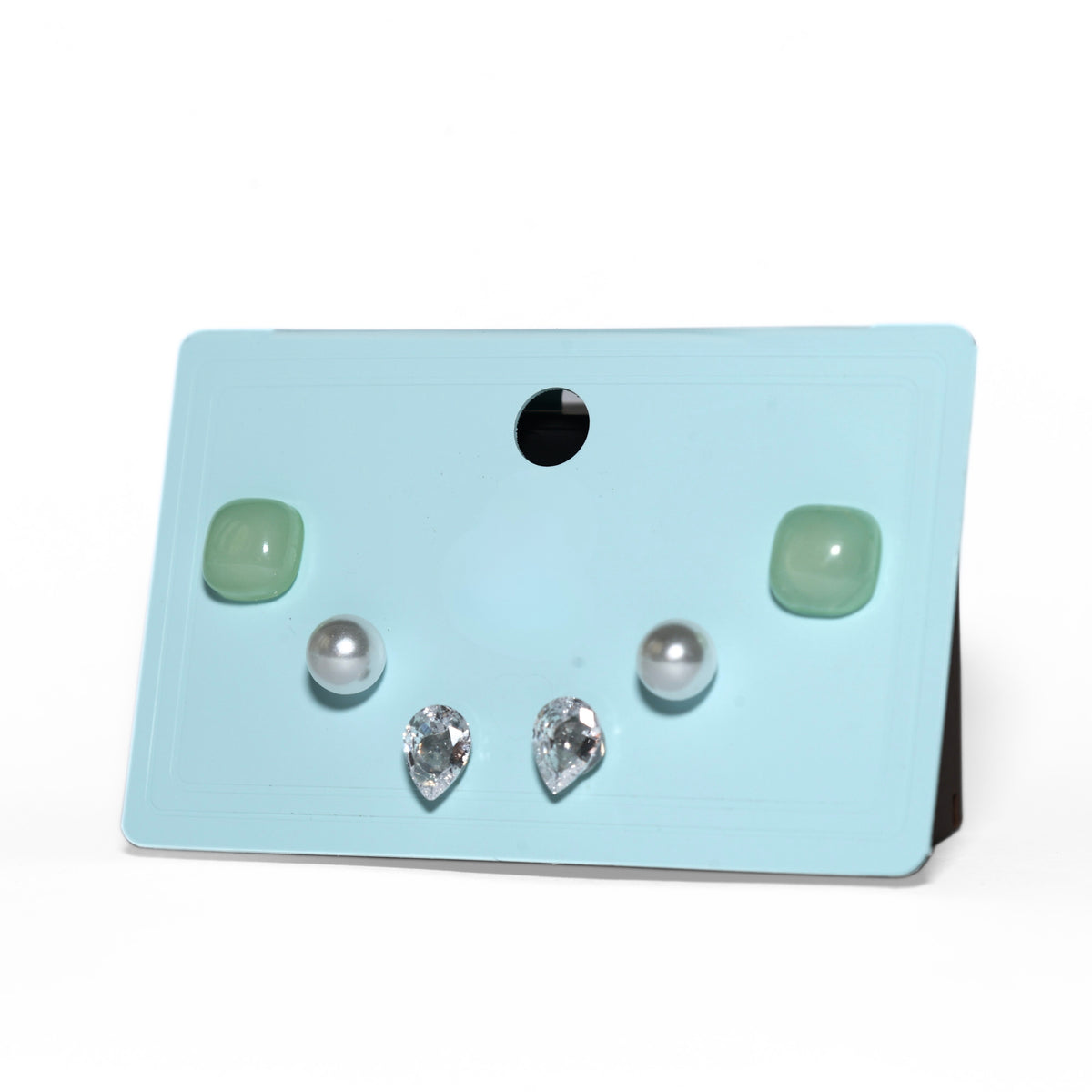 Duo Rouge Heart Stud Set