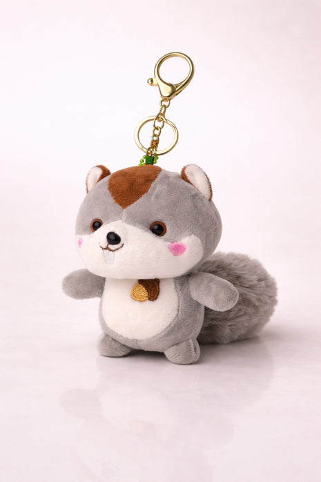 Nutty Grey Squirrel Plush Charm