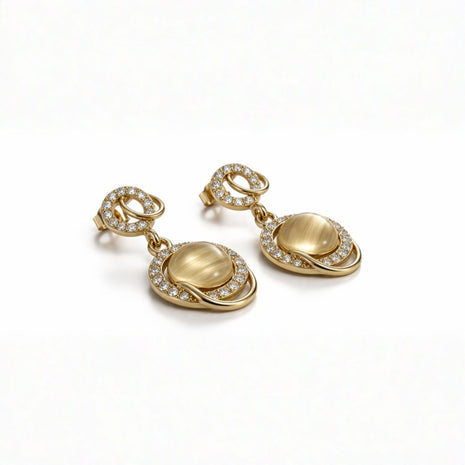 Golden Orbit Drop Earrings
