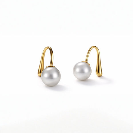 Golden Pearl Curve Earrings