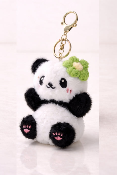 Panda Flower Clip Plush