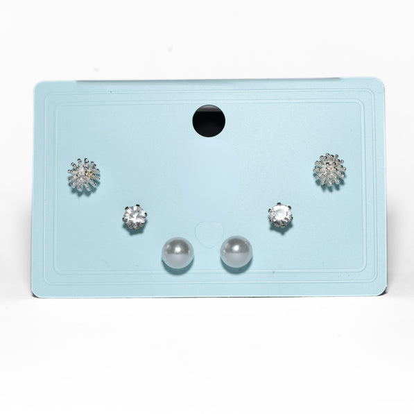 Silver Coral Stud Set